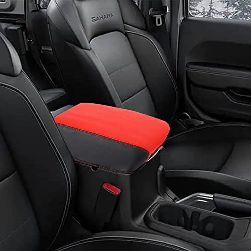 BOYOUS Car Armrest Cover Waterproof Center Console Pad Covers Scratch Resistance Leather Protector Interior Decoration Accessories For Jeep Wrangler JL/JLU 2018